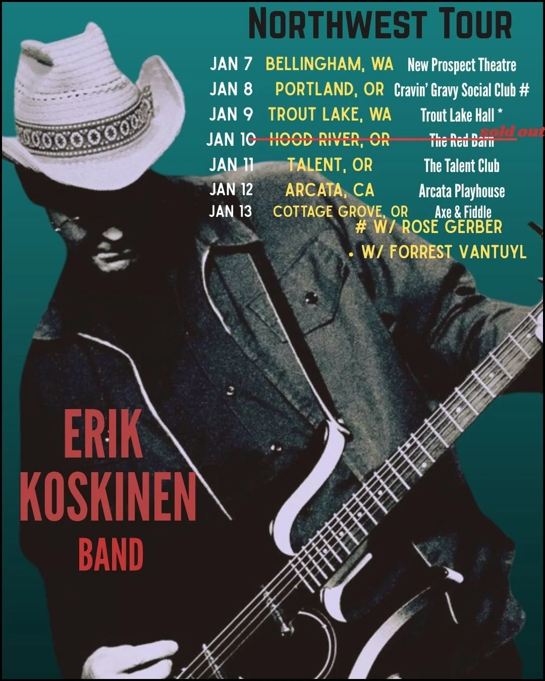 Erik Koskinen + Band/ 2026 West Coast Tour — Erik Koskinen